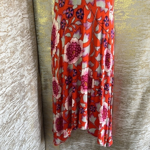 Anthropologie Maeve Cleary Bright Pink Floral Sleeveless Dress Size X-SMALL - Picture 8 of 17